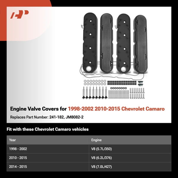 Engine Valve Covers for 1998-2002 2010-2015 Chevrolet Camaro