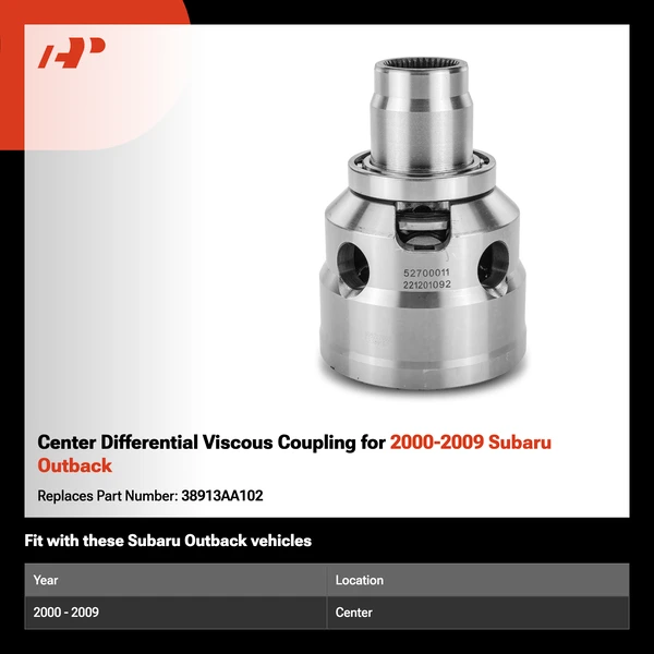 Center Differential Viscous Coupling for 2000-2009 Subaru Outback