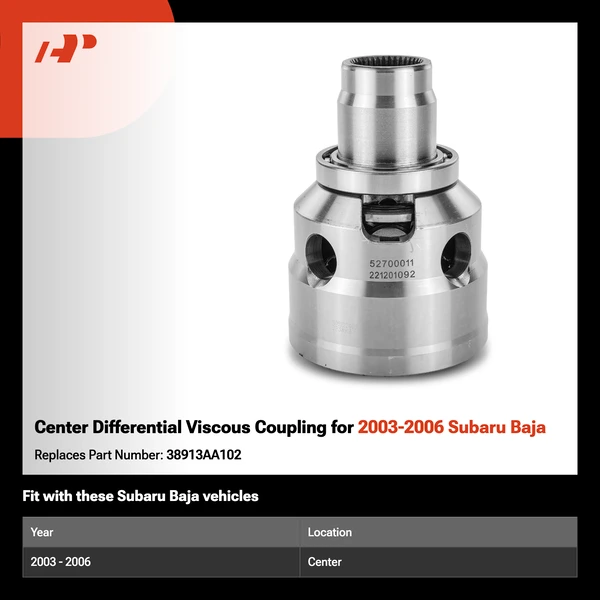 Center Differential Viscous Coupling for 2003-2006 Subaru Baja