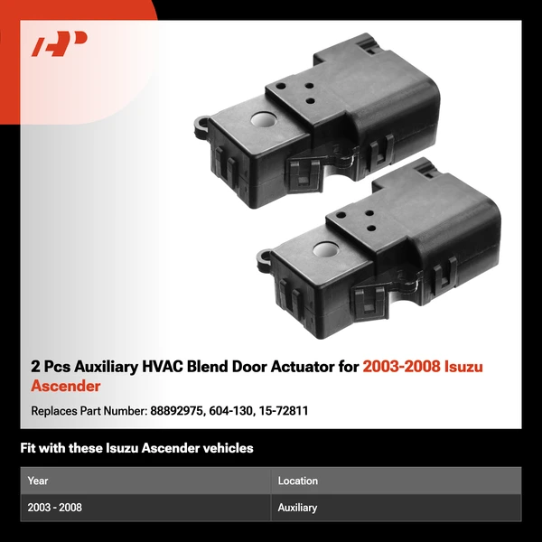 2 Pcs Auxiliary HVAC Blend Door Actuator for 2003-2008 Isuzu Ascender