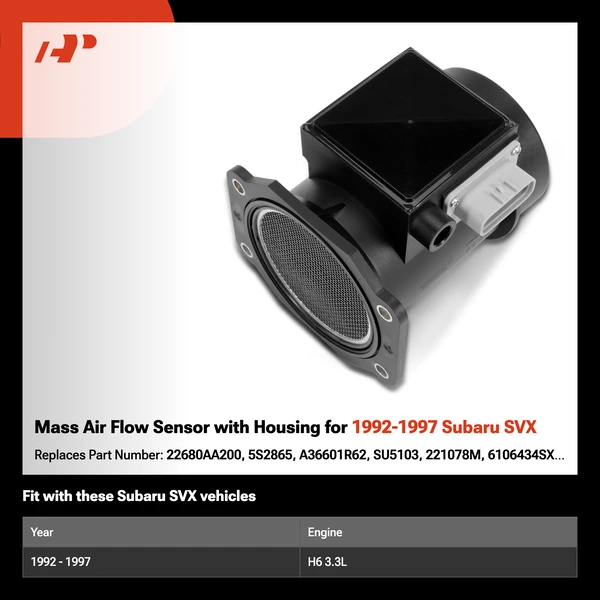 Mass Air Flow Sensor with Housing for 1992-1997 Subaru SVX