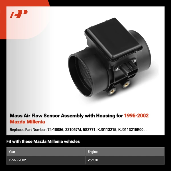 Mass Air Flow Sensor Assembly with Housing for 1995-2002 Mazda Millenia