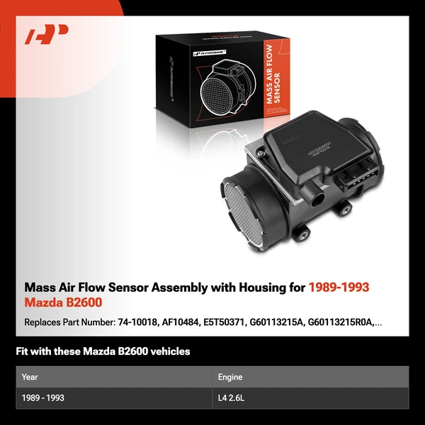 Mass Air Flow Sensor Assembly with Housing for 1989-1993 Mazda B2600
