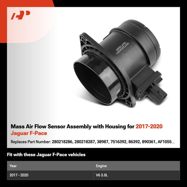 Mass Air Flow Sensor Assembly with Housing for 2017-2020 Jaguar F-Pace
