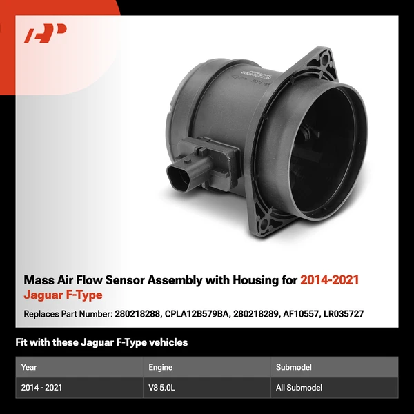 Mass Air Flow Sensor Assembly with Housing for 2014-2021 Jaguar F-Type