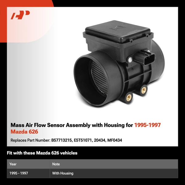 Mass Air Flow Sensor Assembly with Housing for 1995-1997 Mazda 626