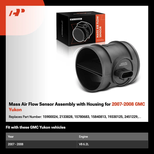Mass Air Flow Sensor Assembly with Housing for 2007-2008 GMC Yukon