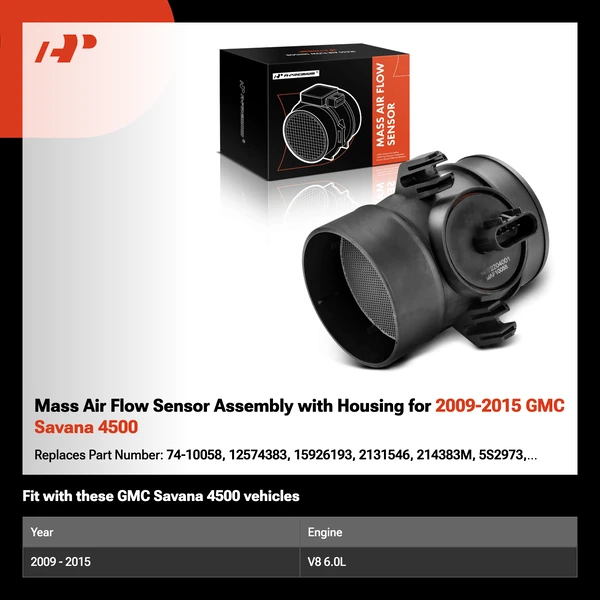 Mass Air Flow Sensor Assembly with Housing for 2009-2015 GMC Savana 4500
