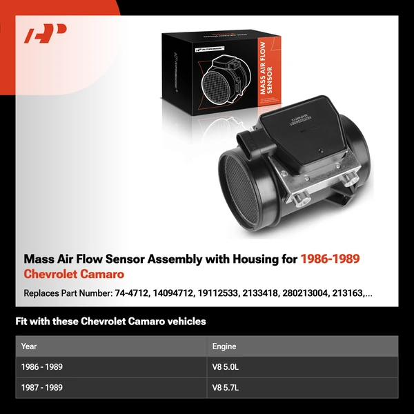 Mass Air Flow Sensor Assembly with Housing for 1986-1989 Chevrolet Camaro