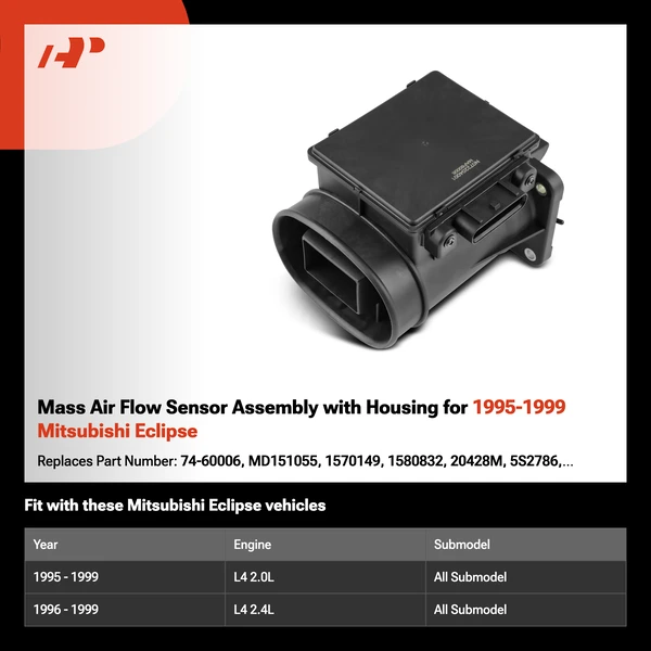 Mass Air Flow Sensor Assembly with Housing for 1995-1999 Mitsubishi Eclipse