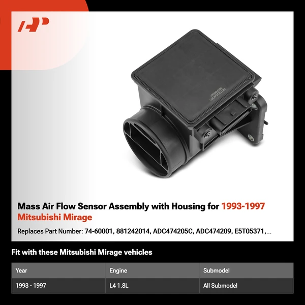 Mass Air Flow Sensor Assembly with Housing for 1993-1997 Mitsubishi Mirage
