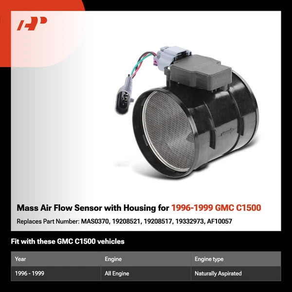 Mass Air Flow Sensor with Housing for 1996-1999 GMC C1500