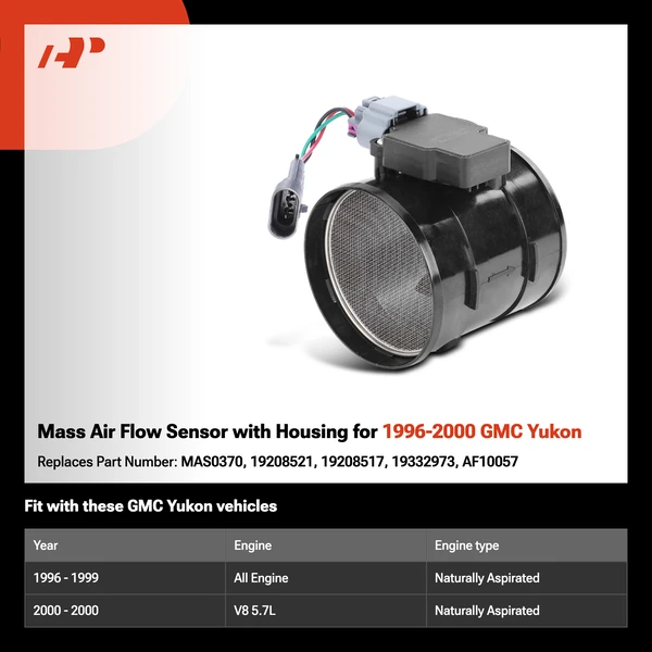 Mass Air Flow Sensor with Housing for 1996-2000 GMC Yukon