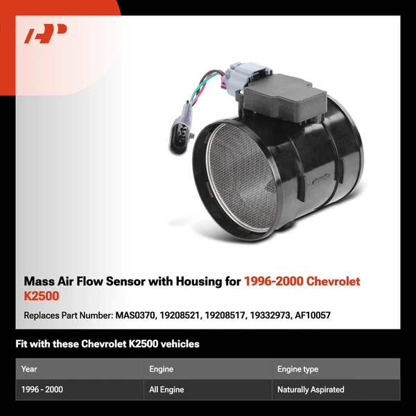 Mass Air Flow Sensor with Housing for 1996-2000 Chevrolet K2500