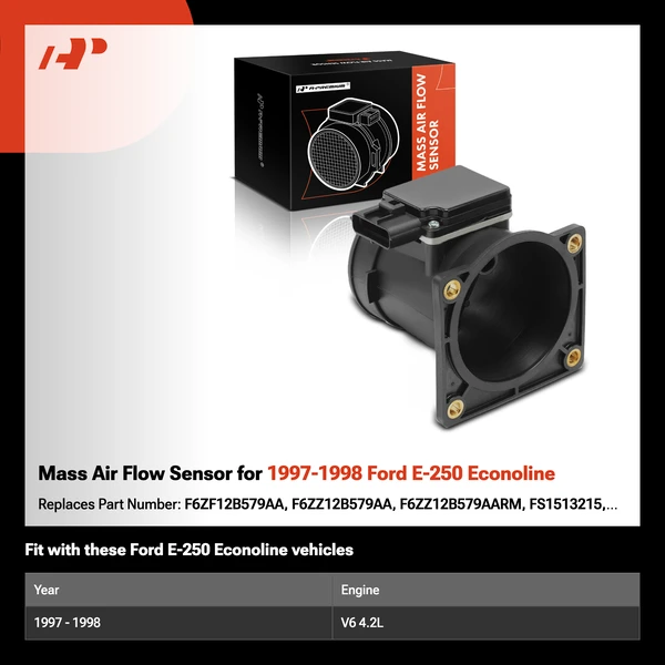 Mass Air Flow Sensor for 1997-1998 Ford E-250 Econoline