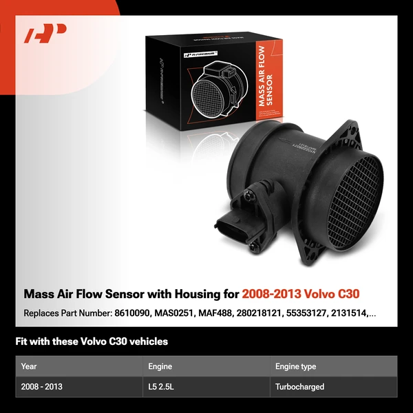 Mass Air Flow Sensor with Housing for 2008-2013 Volvo C30