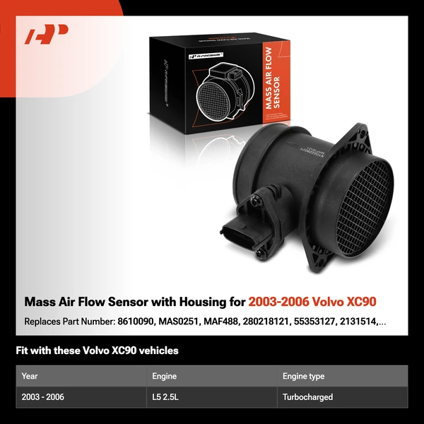 Mass Air Flow Sensor with Housing for 2003-2006 Volvo XC90