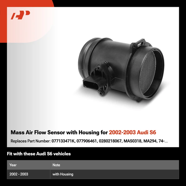 Mass Air Flow Sensor with Housing for 2002-2003 Audi S6