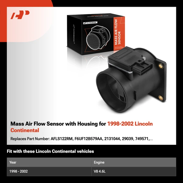 Mass Air Flow Sensor with Housing for 1998-2002 Lincoln Continental