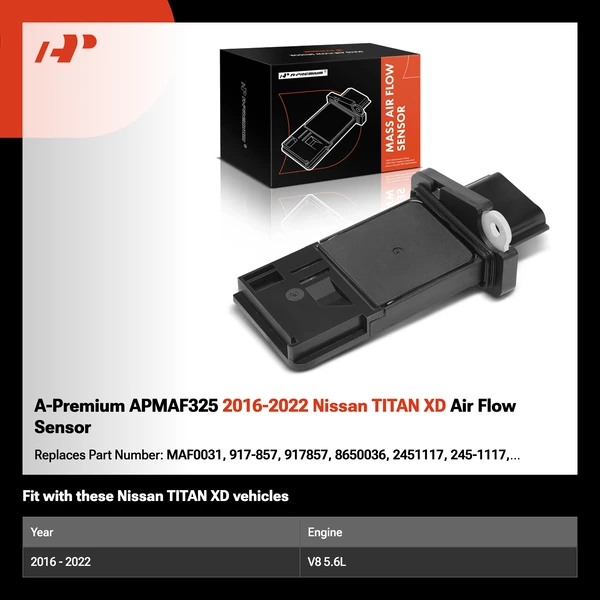 A-Premium APMAF325 2016-2022 Nissan TITAN XD Air Flow Sensor