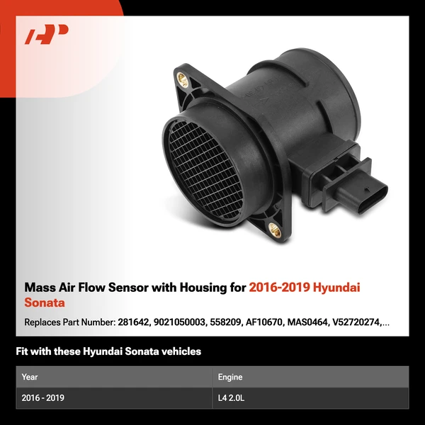 Mass Air Flow Sensor with Housing for 2016-2019 Hyundai Sonata