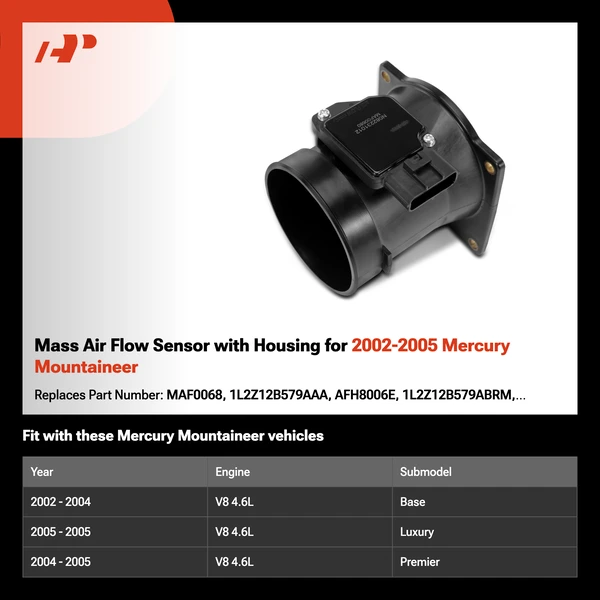 Mass Air Flow Sensor with Housing for 2002-2005 Mercury Mountaineer