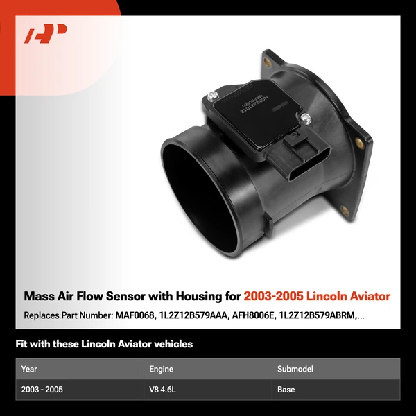 Mass Air Flow Sensor with Housing for 2003-2005 Lincoln Aviator