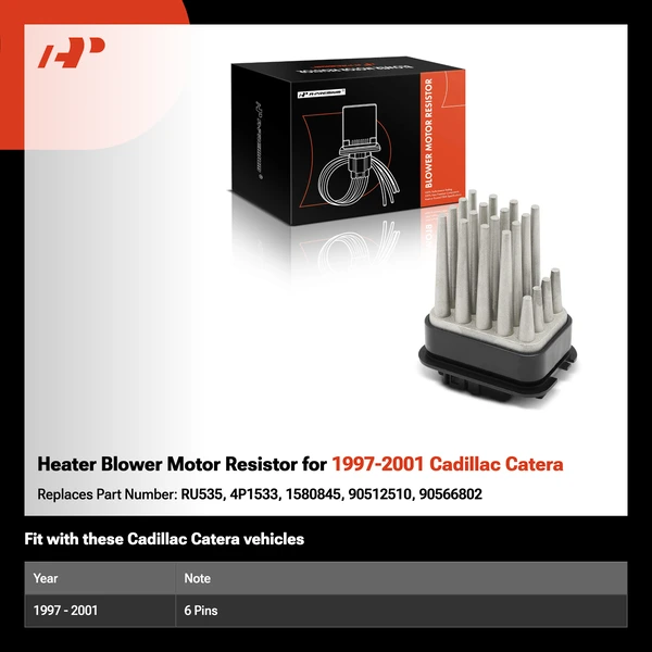 Heater Blower Motor Resistor for 1997-2001 Cadillac Catera