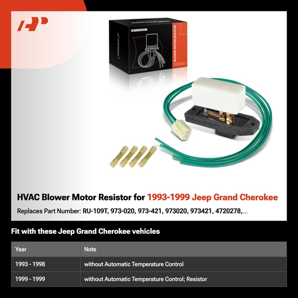 HVAC Blower Motor Resistor for 1993-1999 Jeep Grand Cherokee