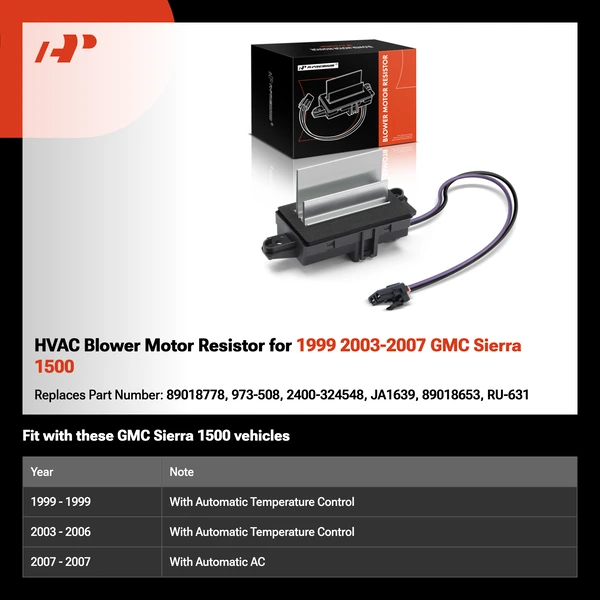 HVAC Blower Motor Resistor for 1999 2003-2007 GMC Sierra 1500