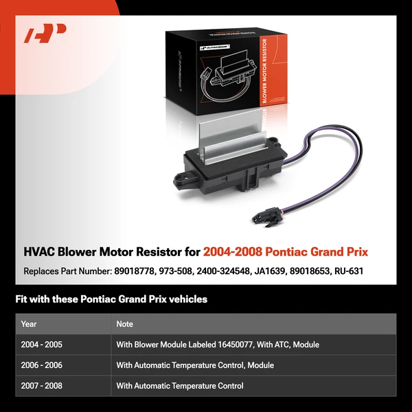 HVAC Blower Motor Resistor for 2004-2008 Pontiac Grand Prix