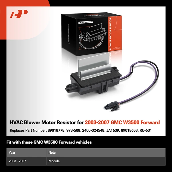 HVAC Blower Motor Resistor for 2003-2007 GMC W3500 Forward