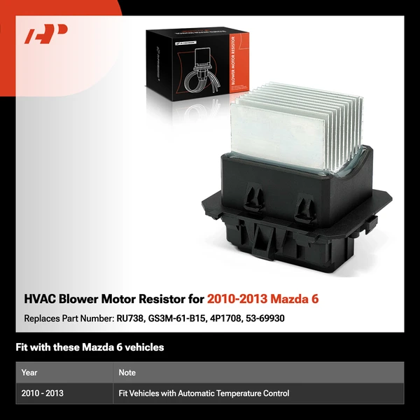 HVAC Blower Motor Resistor for 2010-2013 Mazda 6