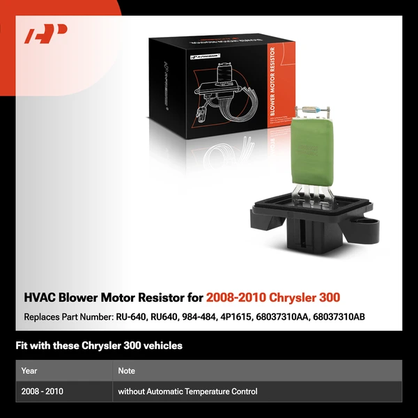 HVAC Blower Motor Resistor for 2008-2010 Chrysler 300