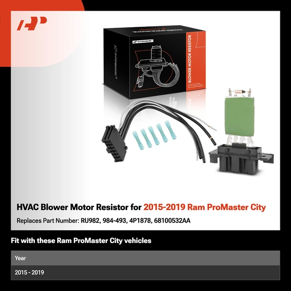 HVAC Blower Motor Resistor for 2015-2019 Ram ProMaster City