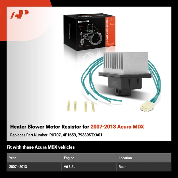 Heater Blower Motor Resistor for 2007-2013 Acura MDX