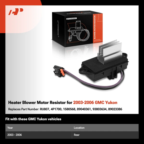 Heater Blower Motor Resistor for 2003-2006 GMC Yukon