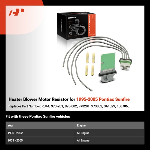 Heater Blower Motor Resistor for 1995-2005 Pontiac Sunfire
