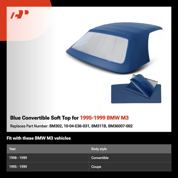 Blue Convertible Soft Top for 1995-1999 BMW M3