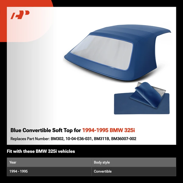 Blue Convertible Soft Top for 1994-1995 BMW 325i