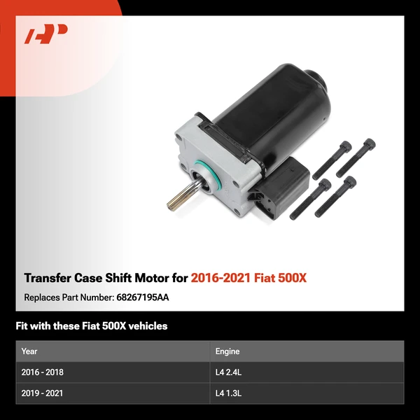 Transfer Case Shift Motor for 2016-2021 Fiat 500X