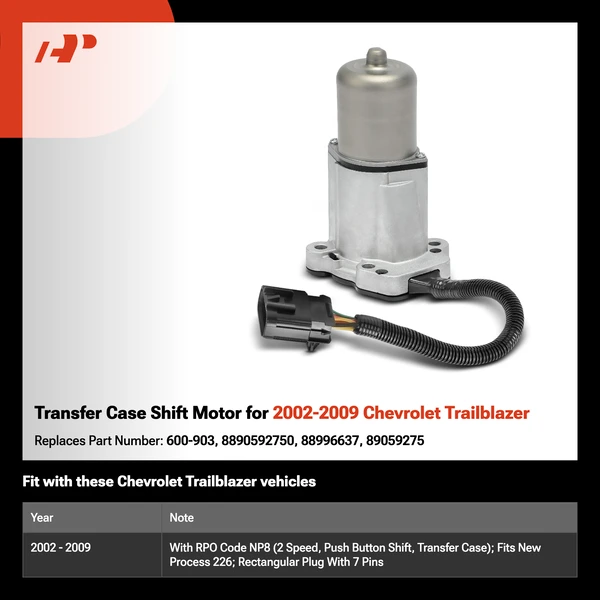 Transfer Case Shift Motor for 2002-2009 Chevrolet Trailblazer