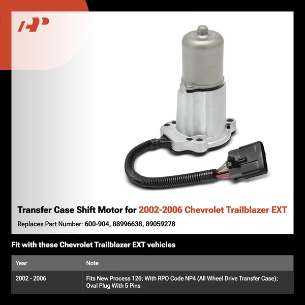 Transfer Case Shift Motor for 2002-2006 Chevrolet Trailblazer EXT