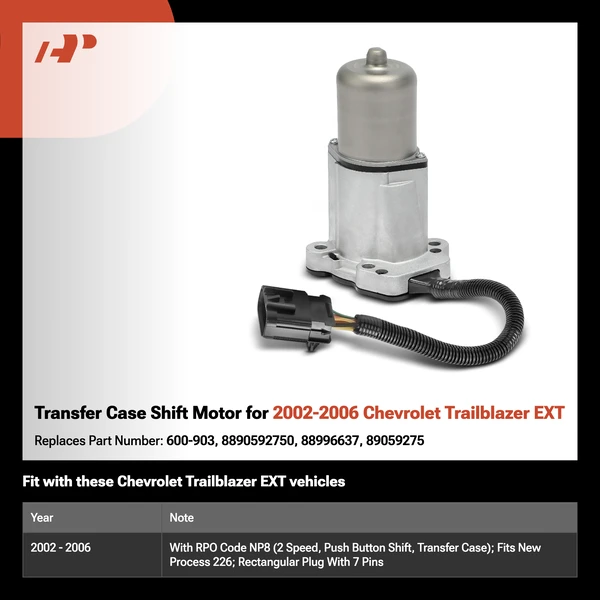 Transfer Case Shift Motor for 2002-2006 Chevrolet Trailblazer EXT