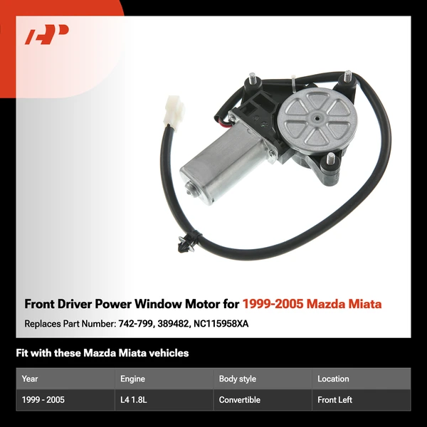 Front Driver Power Window Motor for 1999-2005 Mazda Miata