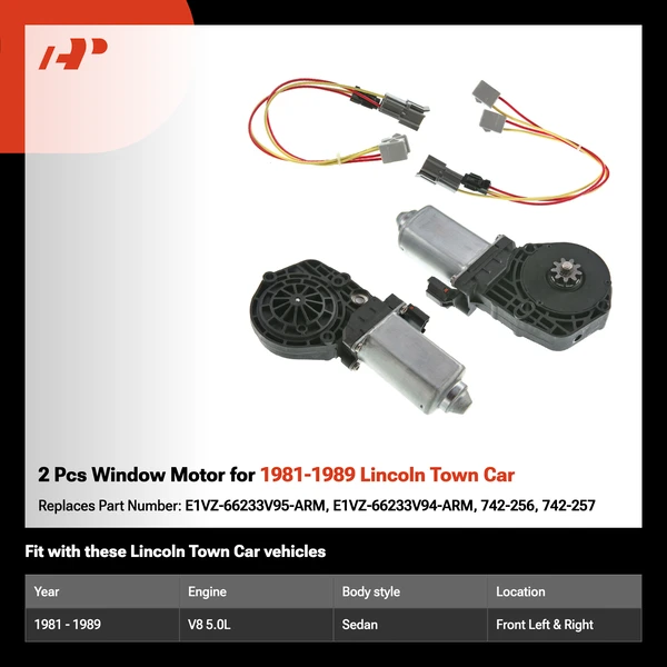 2 Pcs Window Motor for 1981-1989 Lincoln Town Car