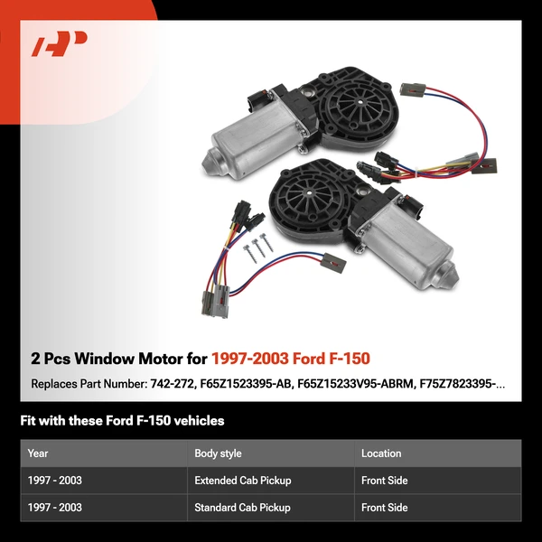 2 Pcs Window Motor for 1997-2003 Ford F-150