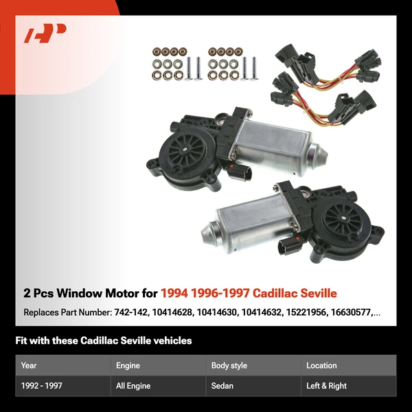 2 Pcs Window Motor for 1994 1996-1997 Cadillac Seville