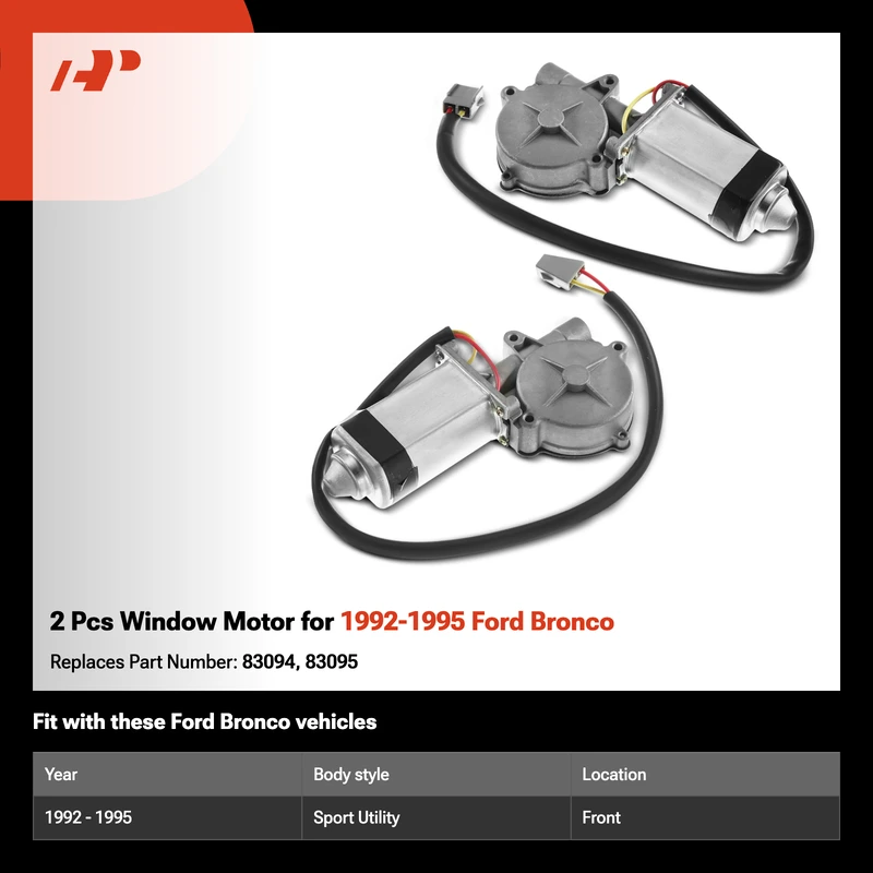 2 Pcs Window Motor for 1992-1995 Ford Bronco
