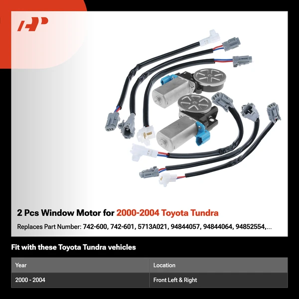 2 Pcs Window Motor for 2000-2004 Toyota Tundra